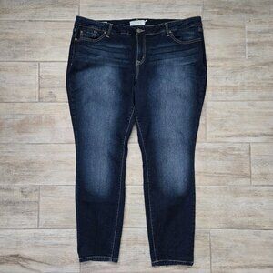 Torrid Skinny Jeans Women's Dark Wash Faded Thigh Shaping Stretch Denim 24